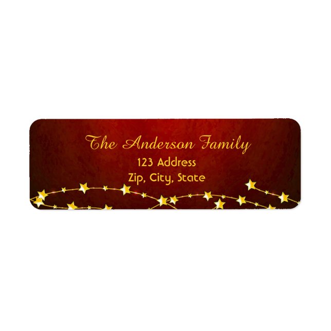 Etiqueta Devolução de estrelas de ouro vermelho (Frente)