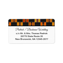 Etiqueta Devolução RSVP Colorida Kente Black Pinstripe K30