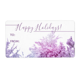 Etiqueta Dia Brilhante de inverno Violeta-pintada Árvores d