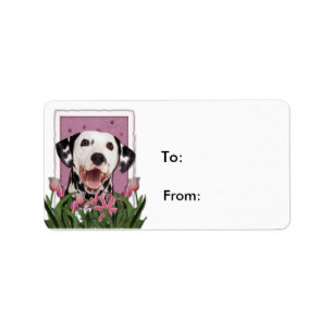 Etiqueta Dia das mães - tulipas cor-de-rosa - Dalmatian