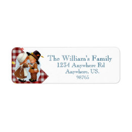 Etiqueta Dia de Ação de Graças às pequenas peregrinas safir