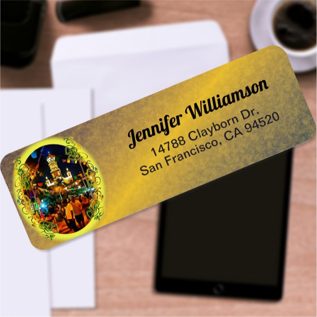 Etiqueta Dia de Los Muertos Church PV-190130 Endereço (Criador carregado)