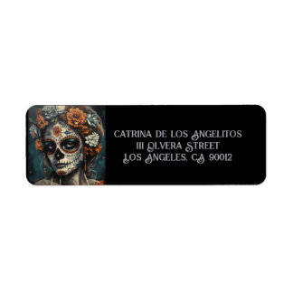 Etiqueta Dia de los muertos pintado rosto, personalizável