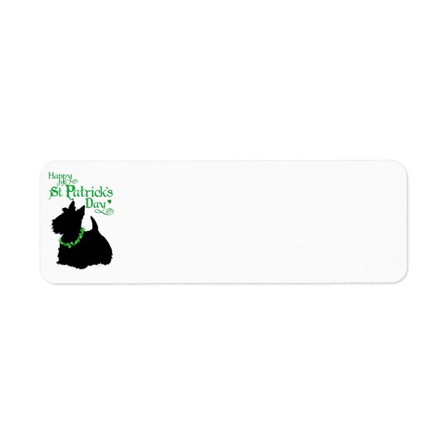 Etiqueta Dia de São Patrício Scottish Terrier (Frente)