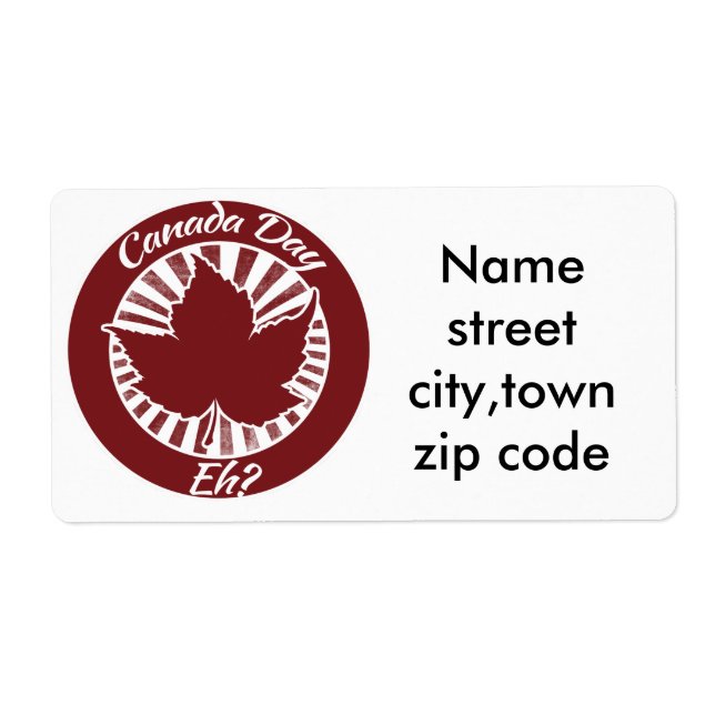 Etiqueta Dia do Canadá eh (Frente)