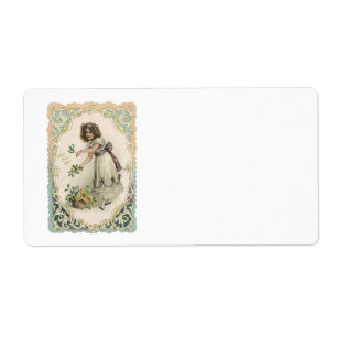 Etiqueta Dia dos namorados do Victorian do vintage, menina