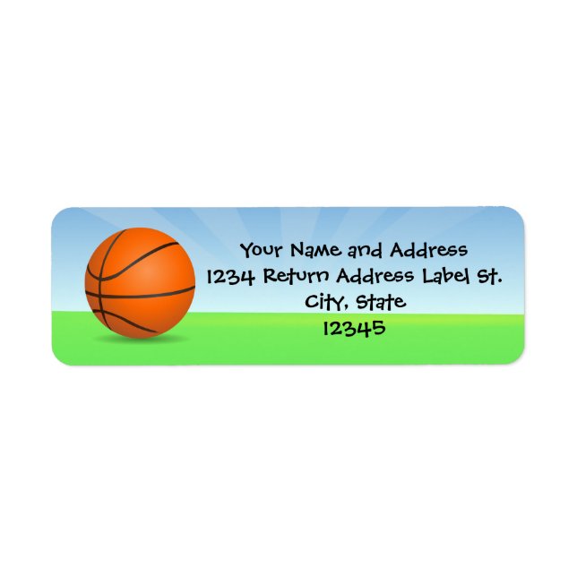 Etiqueta Dia Sunny de Basquete Esportivo Personalizado (Frente)