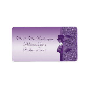 Etiqueta Diamante roxo do arco dos Sequins do falso