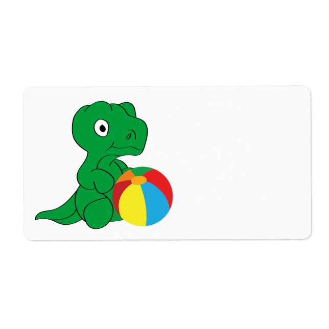 Etiqueta Dino e bola (Frente)