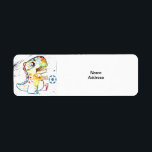 Etiqueta Dino Kicking A Soccer Return Address Label<br><div class="desc">Cute Return address labels with Dino kicking a soccer , mailing labels,  return address stickers,  address labels,  address stickers , personal address labels</div>