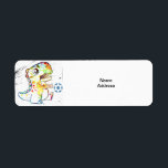 Etiqueta Dino Kicking A Soccer Return Address Label<br><div class="desc">Cute Return address labels with Dino kicking a soccer , mailing labels,  return address stickers,  address labels,  address stickers , personal address labels</div>
