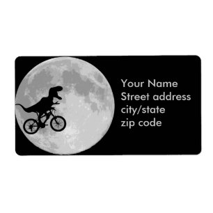 Etiqueta Dinossaur Bike & Moon