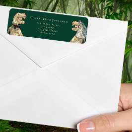 Etiqueta Dinossaur Themed Wedding Return Address