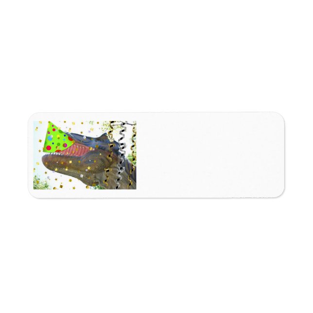 Etiqueta Dinossauro festa de aniversário (Frente)