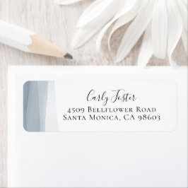 Etiqueta Dip Dye Blue Watercolor Return Address