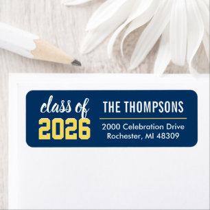 Etiqueta Discurso de formatura da turma de 2023 Navy Yellow