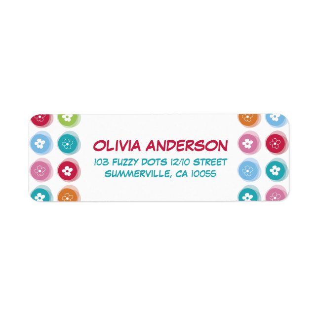 Etiqueta Disias Cutas E Endereço Chic De Pontos Felpudos Co (Frente)