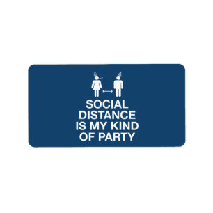 Etiqueta Distância Social é Meu Tipo de Partido
