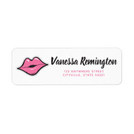 Etiqueta Distribuidor de Batom Pink Kiss Endereço de Retorn
