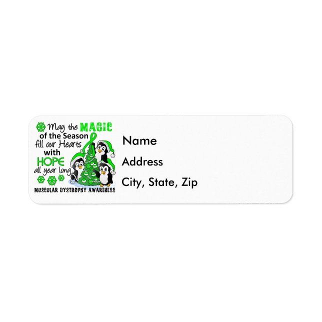 Etiqueta Distrofia Muscular dos Pinguins de Natal (Frente)