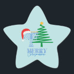 Etiqueta do adesivo Chrismukkah da feliz<br><div class="desc">Chrismukkah Design</div>