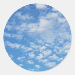 Etiqueta do adesivo das nuvens brancas do céu azul