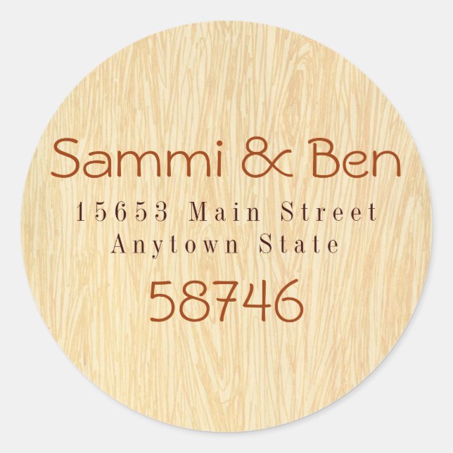 Etiqueta do adesivo de madeira (Frente)
