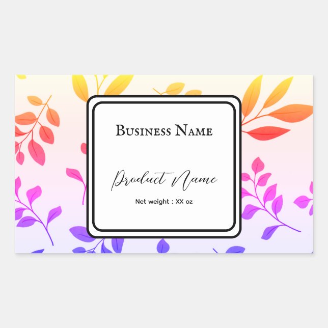 Etiqueta do adesivo de retângulo do produto (Frente)