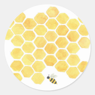 Etiqueta do amarelo do favo de mel da abelha