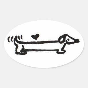 Etiqueta do amor do Dachshund
