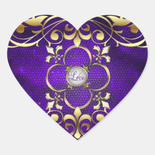 Etiqueta do amor do vitral de Purple Heart do