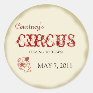 Etiqueta do aniversário das crianças do circo