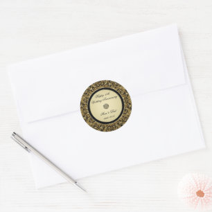 Etiqueta do aniversário de casamento dourado