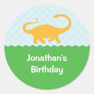 Etiqueta do aniversário do dinossauro