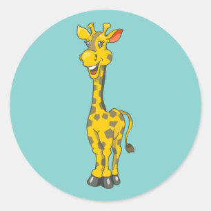 Etiqueta do aniversário do girafa