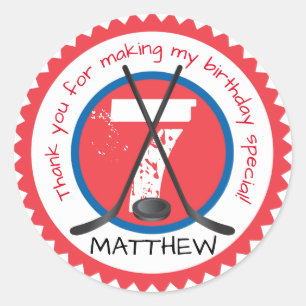 Etiqueta do aniversário do hóquei