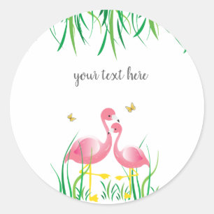 Etiqueta do aniversário dos flamingos
