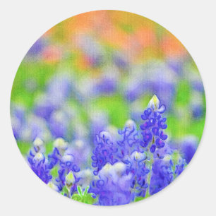 Etiqueta do Bluebonnet artística e do pincel