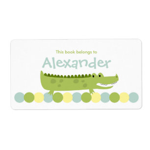 Etiqueta do Bookplate do crocodilo do jacaré -