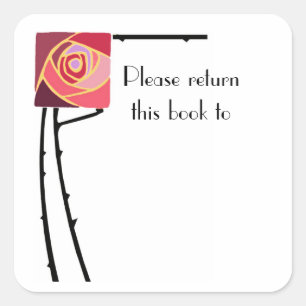 Etiqueta do bookplate dos rosas do nouveau da arte