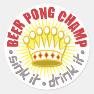 Etiqueta do campeão de Pong da cerveja