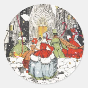 Etiqueta do Caroler do natal vintage