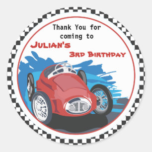 Etiqueta do carro de corridas