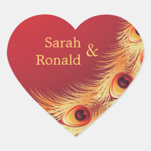 Etiqueta do casamento da pena do pavão