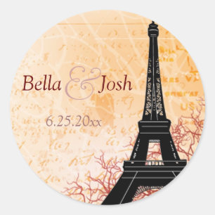 Etiqueta do casamento da torre Eiffel