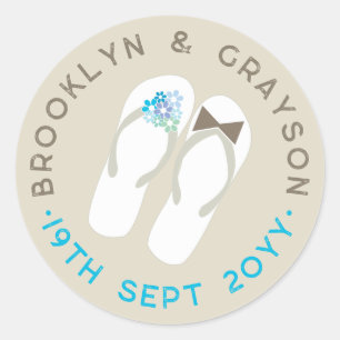 Etiqueta do casamento de praia dos chinelos do Sr.