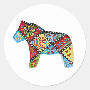Etiqueta do cavalo de Dala da arte popular
