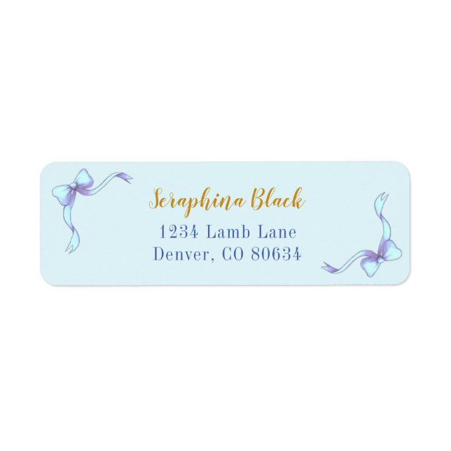 Etiqueta do Chá de fraldas azul doce (Frente)