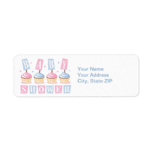 Etiqueta do chá de fraldas do cupcake