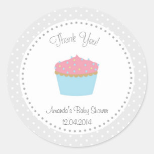Etiqueta do chá de fraldas do cupcake